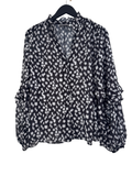 Mint Velvet print popover Blouse Black/white Size Large