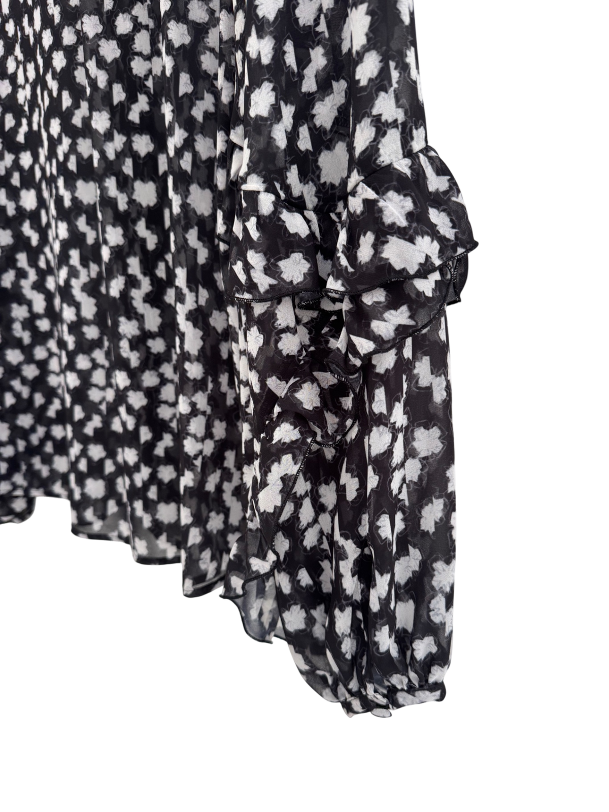 Mint Velvet print popover Blouse Black/white Size Large