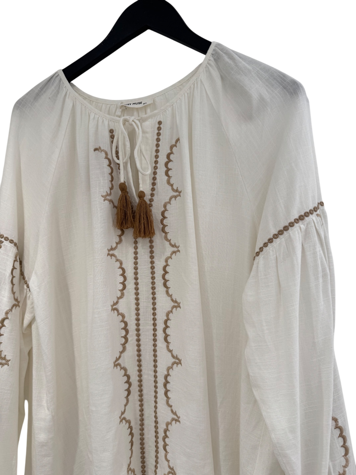 Muse embroidered Blouse Ivory/sand