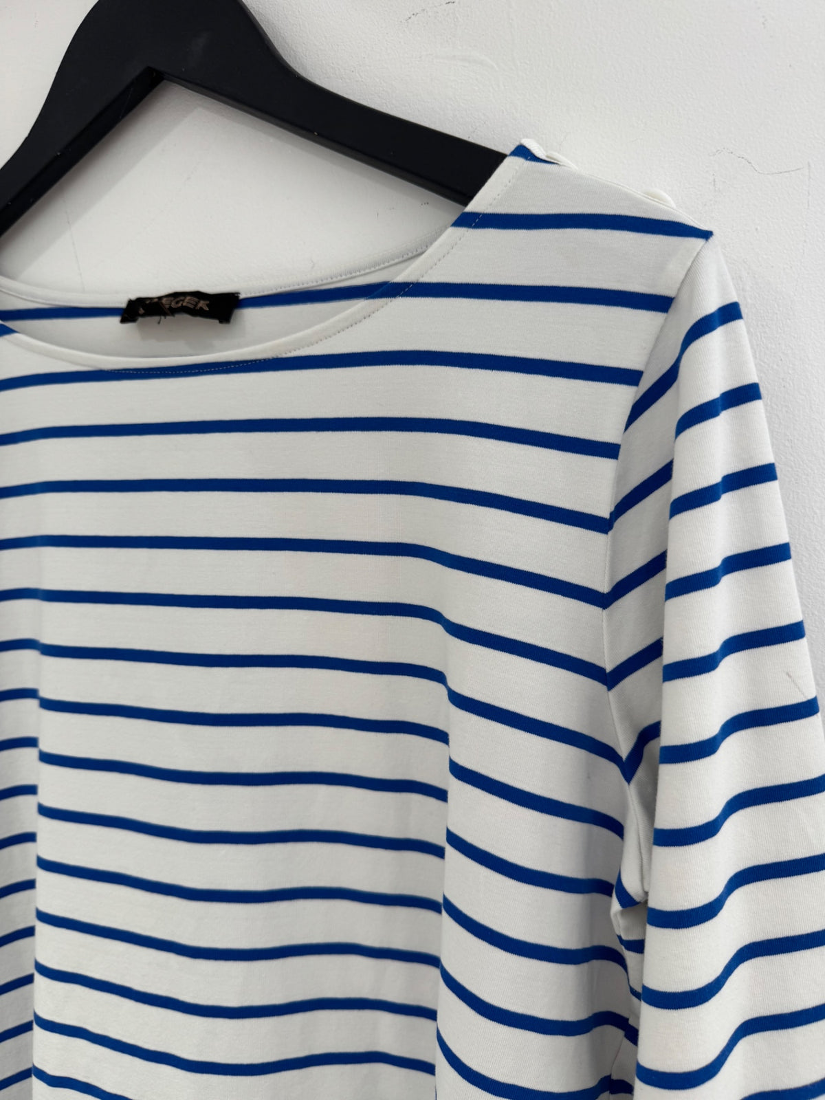 Jaeger stripe long sleeve t-shirt White/blue Size Large
