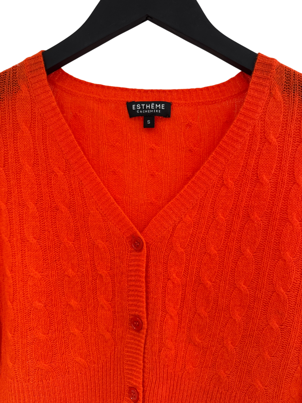 Estheme cropped cashmere cardigan Orange Size Small