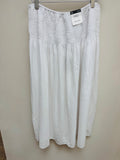 M&S Shirred Maxi Skirt Ivory 18 Short