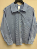 Marla Wynne Layers stripe shirt Blue/white XL