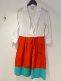 sara roka block colour shirt dress White/red/green Size 44