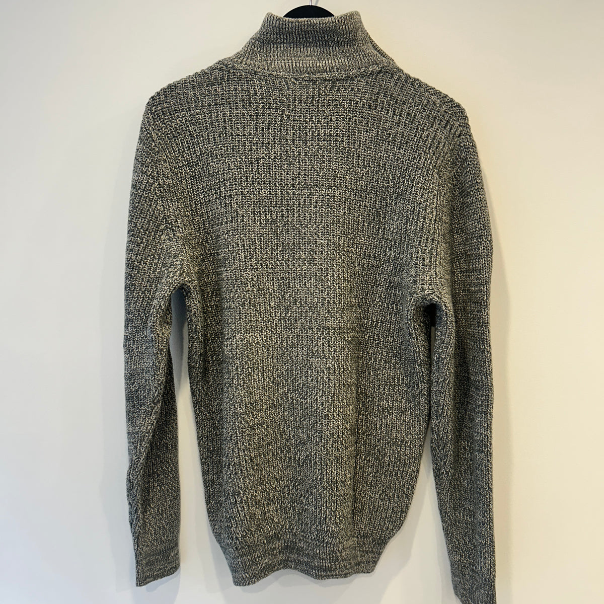 Folk ribbed quarter zip jumper Grey Marl Size 3