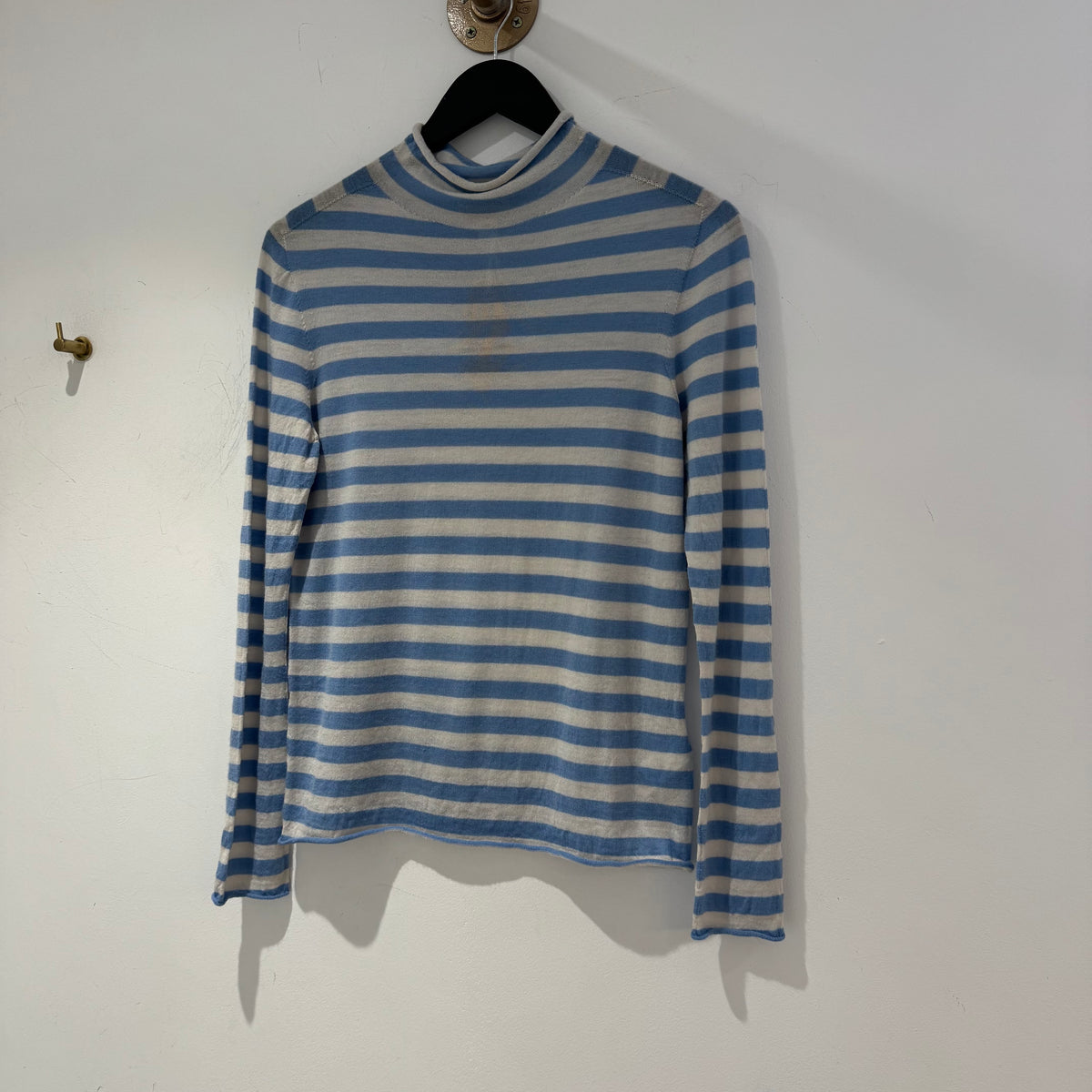 Jaeger cashmere stripe jumper Ivory/blue Size Medium