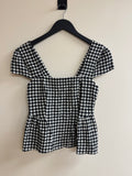 M&S gingham top Black/white Size 8 R