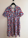 Seasalt Charlotte Dress Floral Red/white/Blue Size 16
