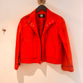 Riani Nappa Leather Jacket Chilli Red Size UK 8