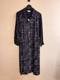 Sahara Stitched Print Shirt Dress Navy/White Size 2