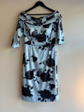 Veromia Occasions floral print fitted dress Blues Size 10