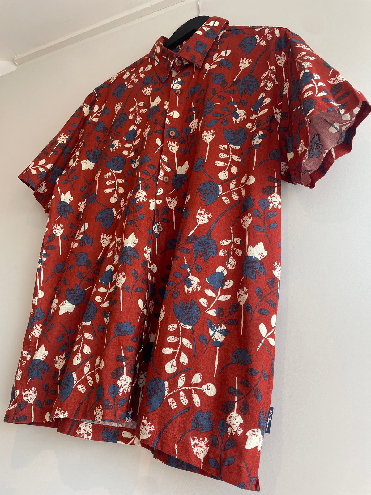 Ben Sherman SS Shirt Rust/Navy/White Size Large