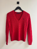 Ralph Lauren Sport Cable Jumper Red Size Medium