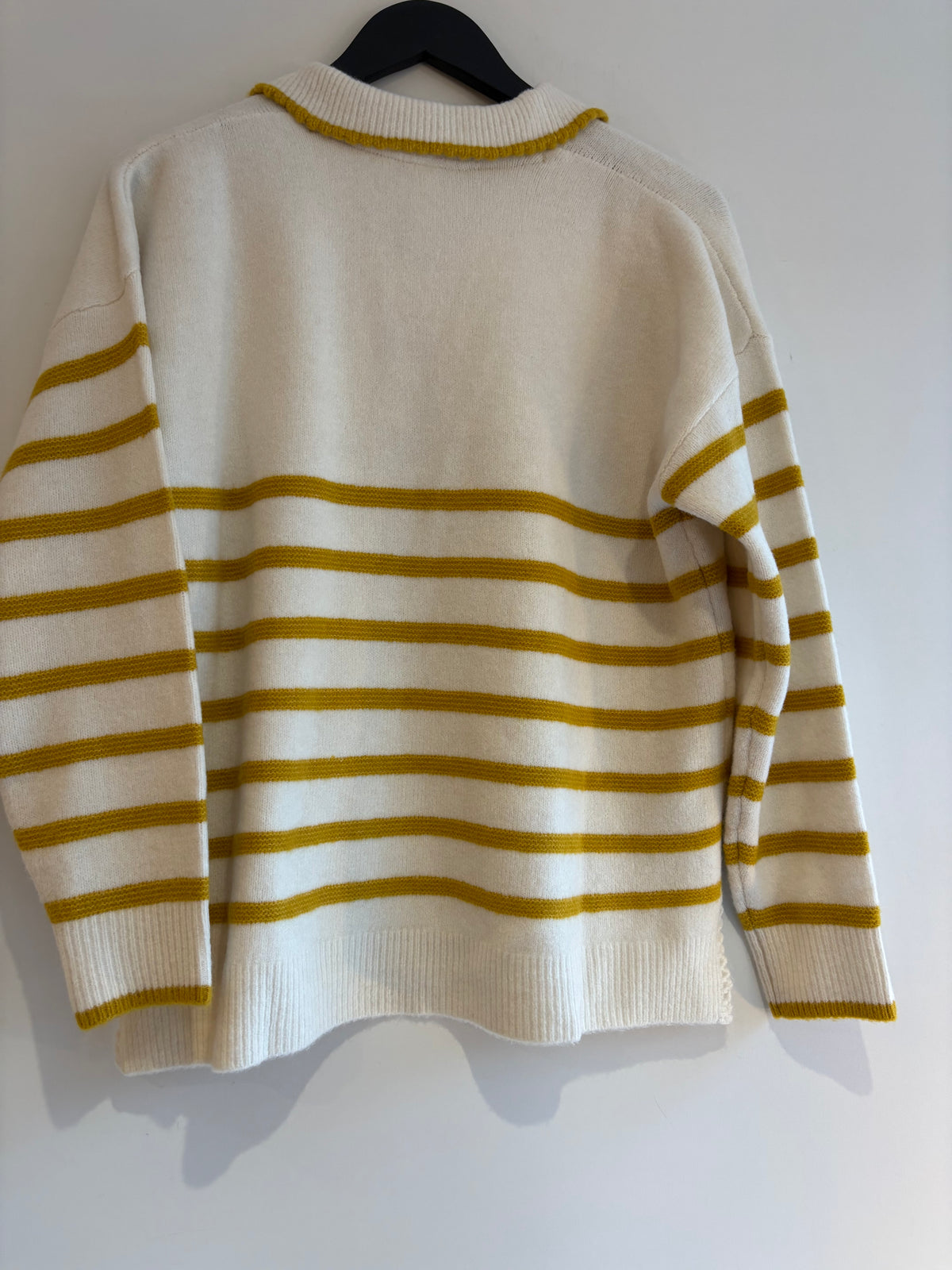 Weird Fish stripe jumper White/ochre Size 16