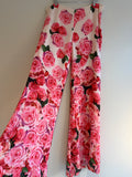 Mariagraziaseveri silk rose print flare rouserPink/ivory/green