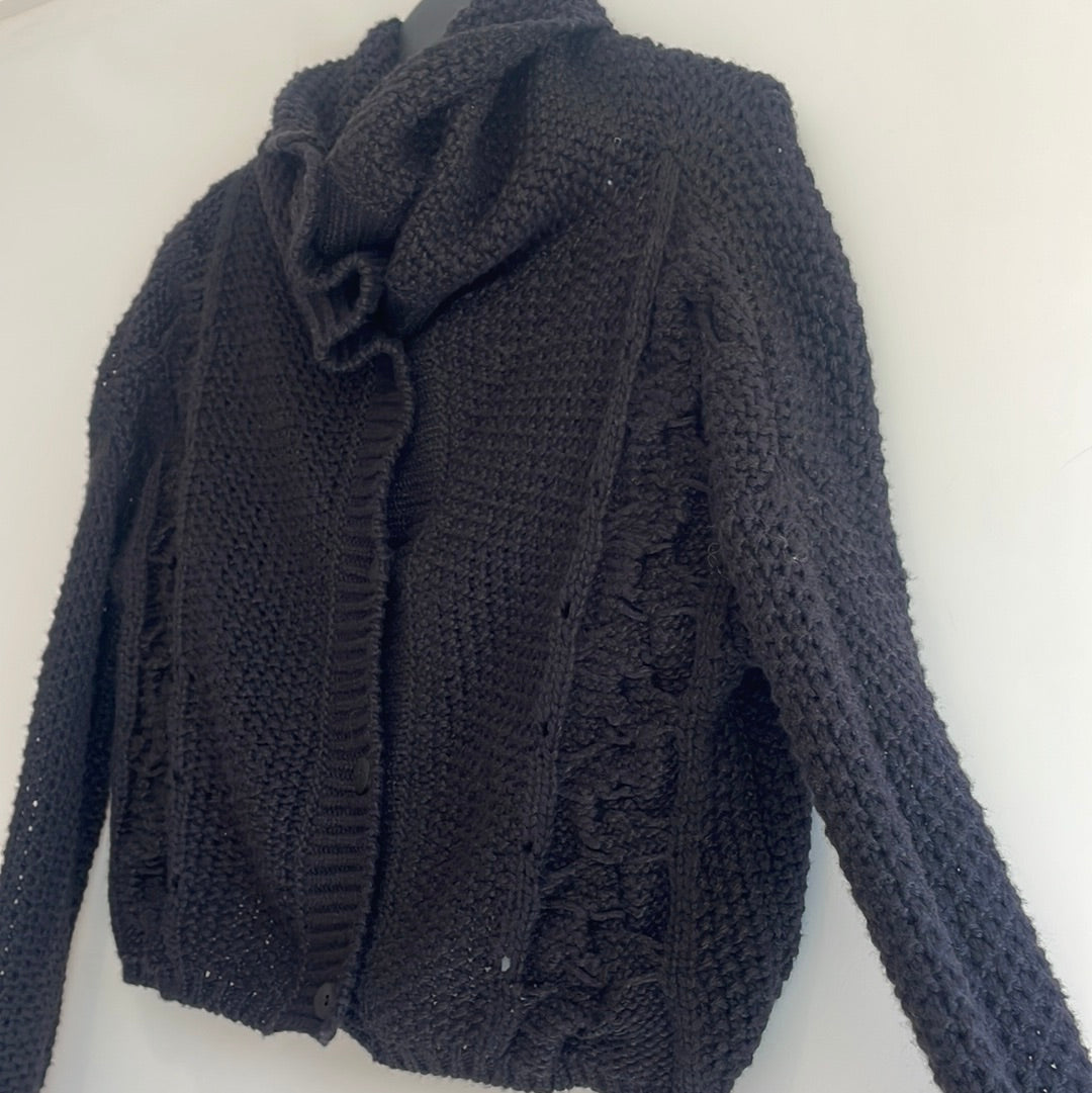 Sarah Pacini turtle neck cardigan black Size O/S