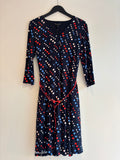 Phase Eight Mayra spot Navy/Red/White Size 14