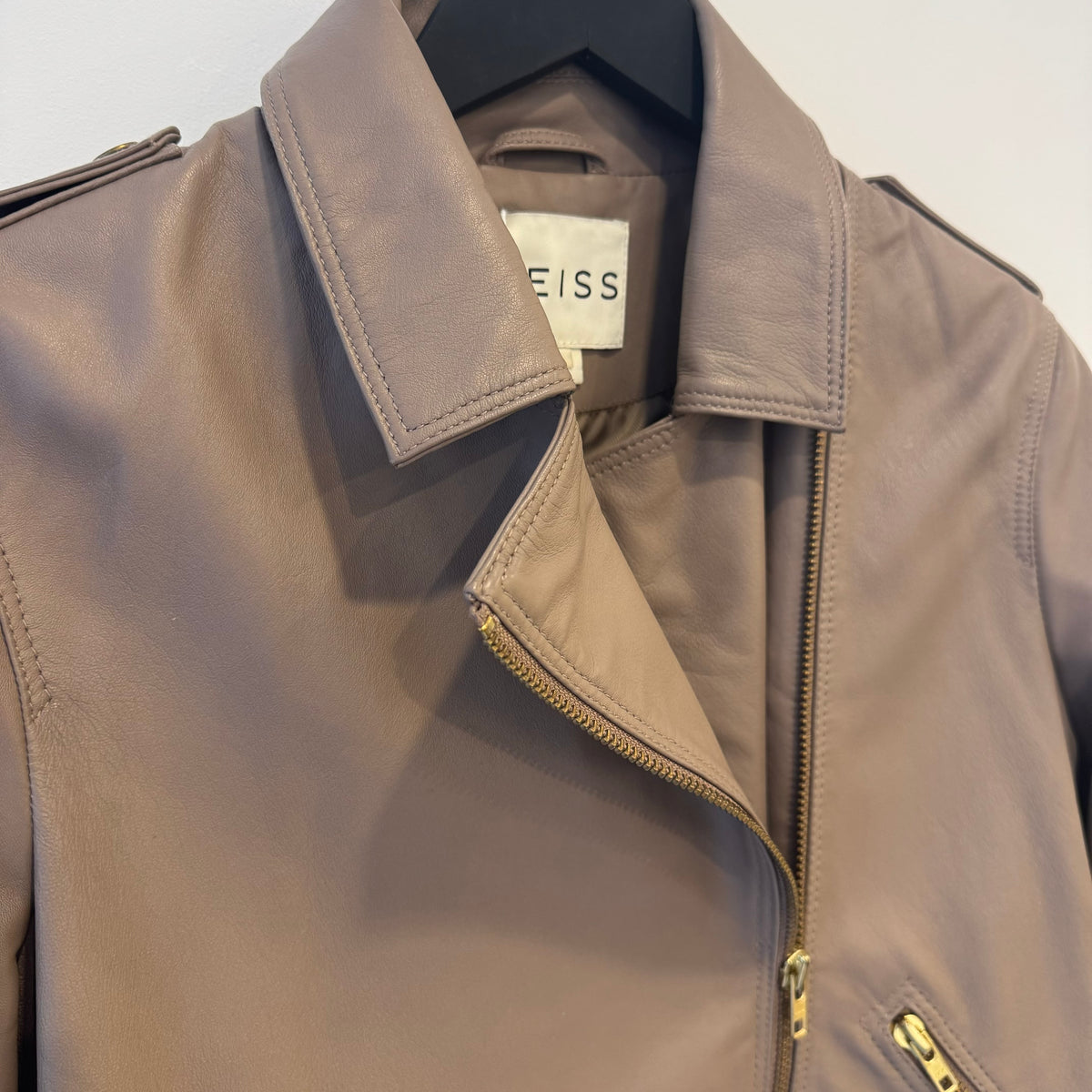 Reiss leather jacket Nude Size Large