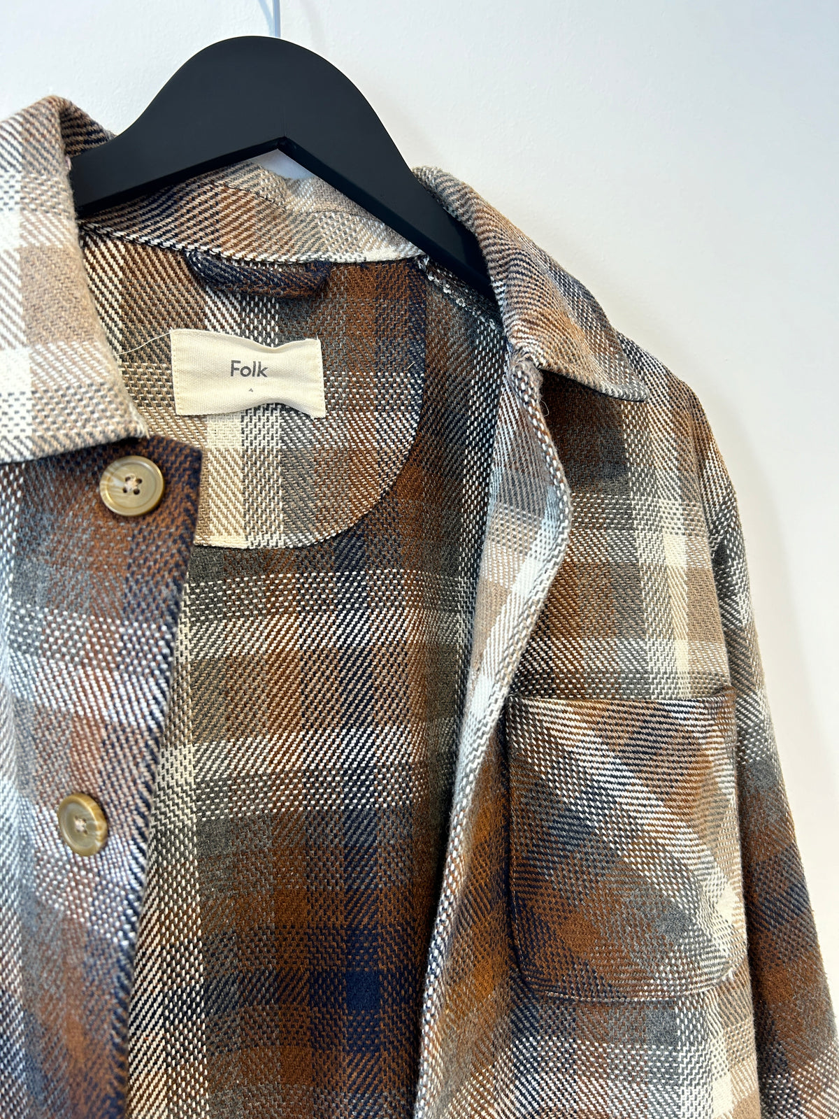 Folk check blazer Grey/brown Large