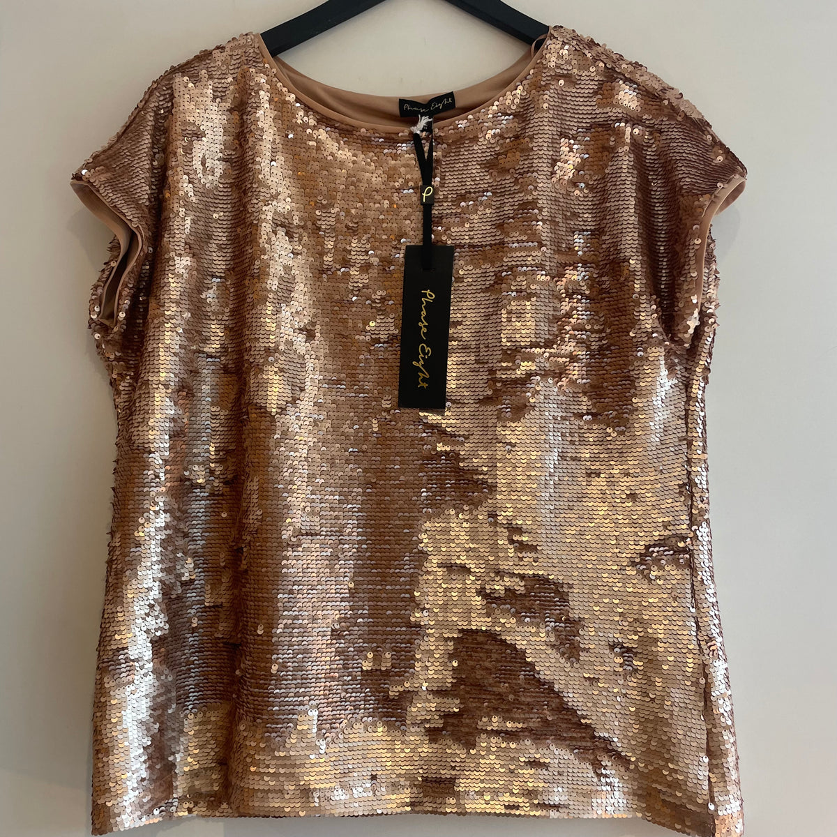 Phase Eight sequin top Rose gold Size 14