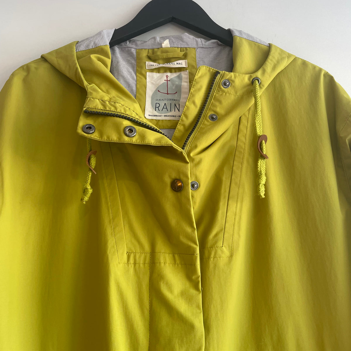 Seasalt Cornwall rain coat 'The Porthchapel Mac' Moss Size 12