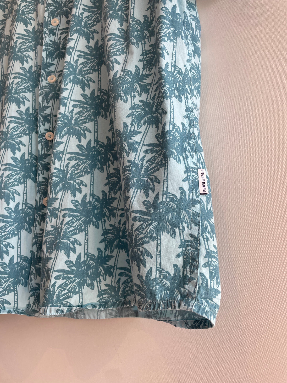 Peter Werth SS Shirt Palm print Seafoam Size Large