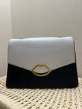 Lulu Guinness Annabel Leather crossbody bag Black/Chalk O/S