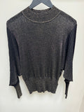 Phase Eight Jumper Black/Gold Lurex Batwing Size Large