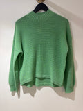 Estheme Cashmere funnell neck jumper Green Marl Size XS