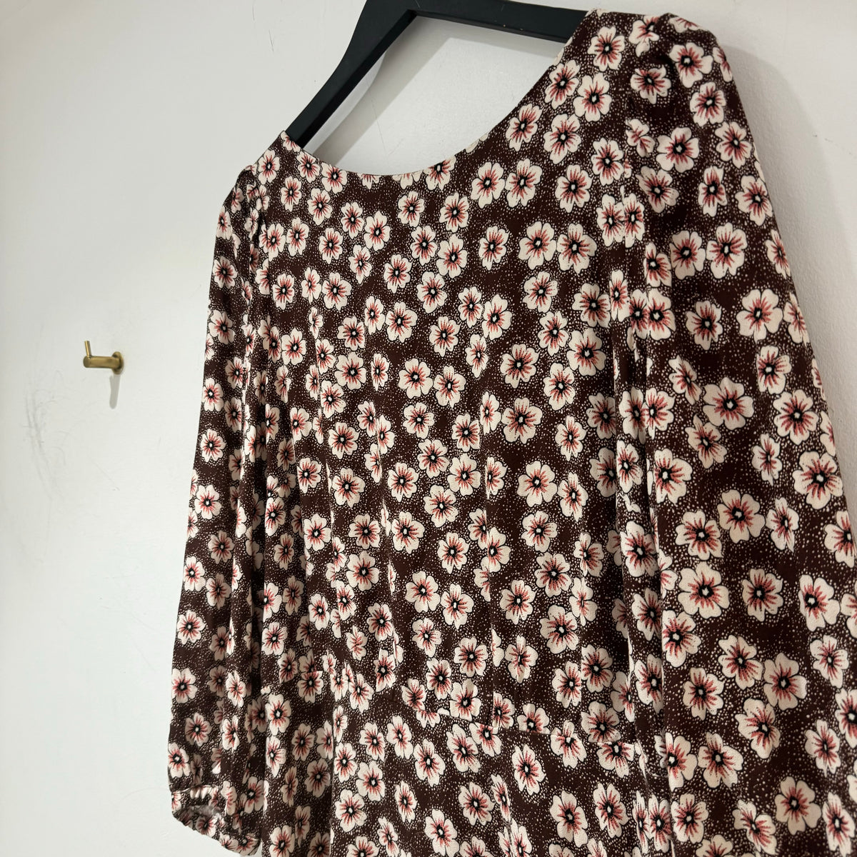 Baukjen pansy print dress Brown/pink Size 14