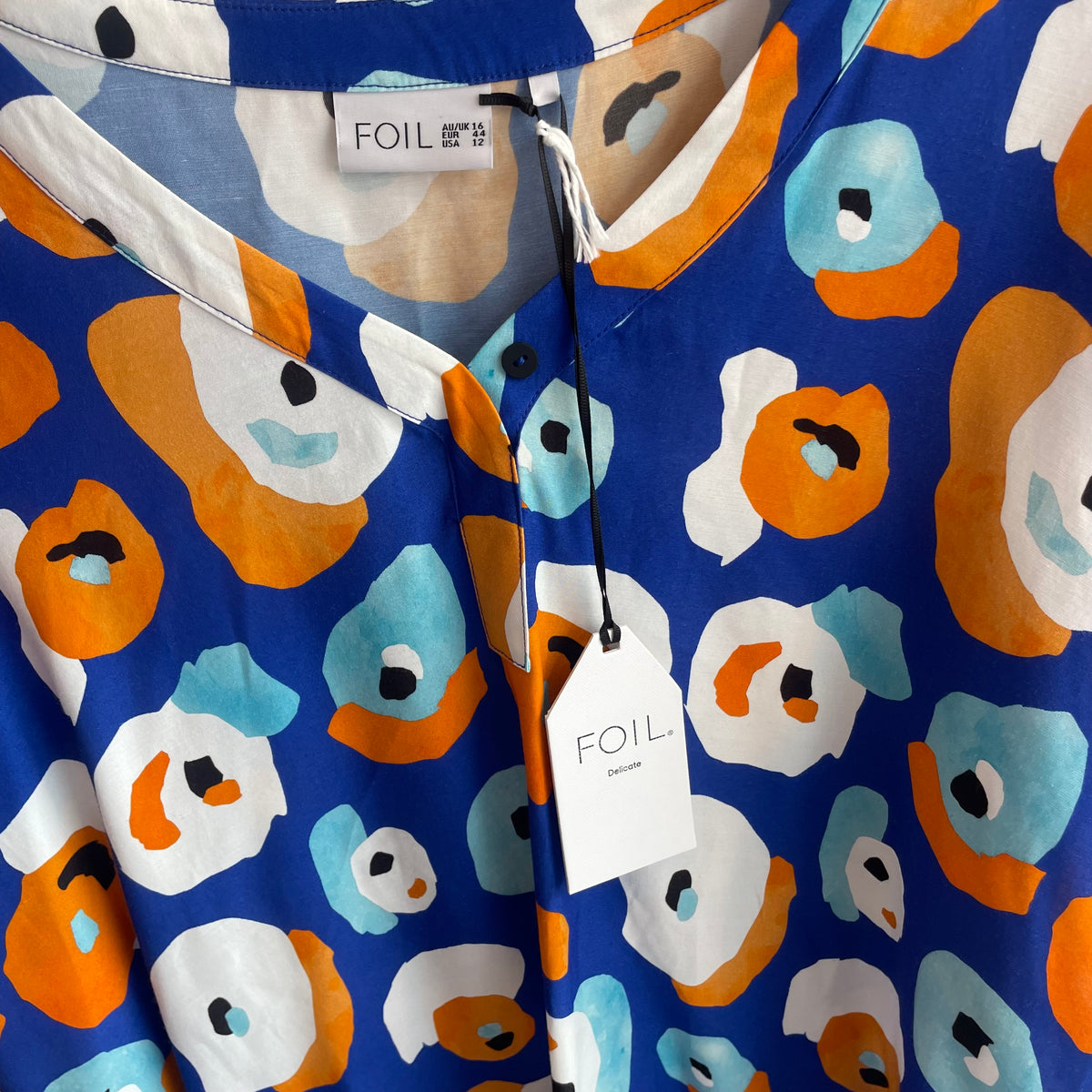 Foil 'feature act shirt' Blue/White/Orange size 16