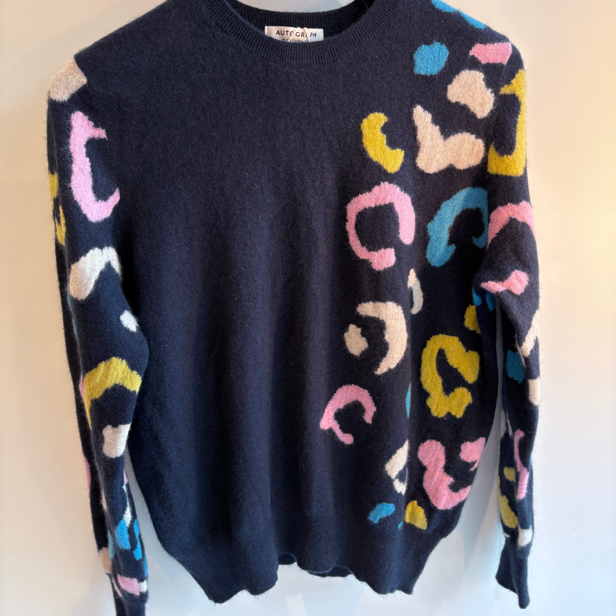 Autograph Pure Cashmere jumper Navy/multi Small