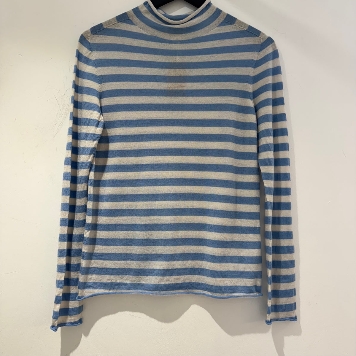Jaeger cashmere stripe jumper Ivory/blue Size Medium