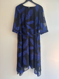 Phase Eight devore leaf print dress Black/purple Size 16