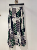 Jigsaw Paisley Patchwork Skirt Navy/Multi Size 12