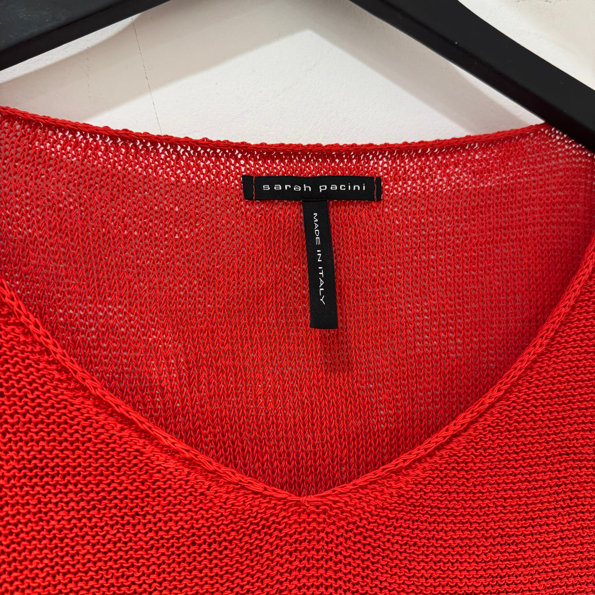 Sarah Pacini Knitwear Scatter holey crop jumper Red O/S