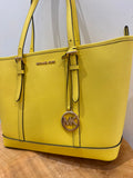 Michael Kors Saffiano Leather Jet Set Tote Yellow