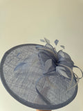 Isabella Josie feather fascinator powder Blue O/S