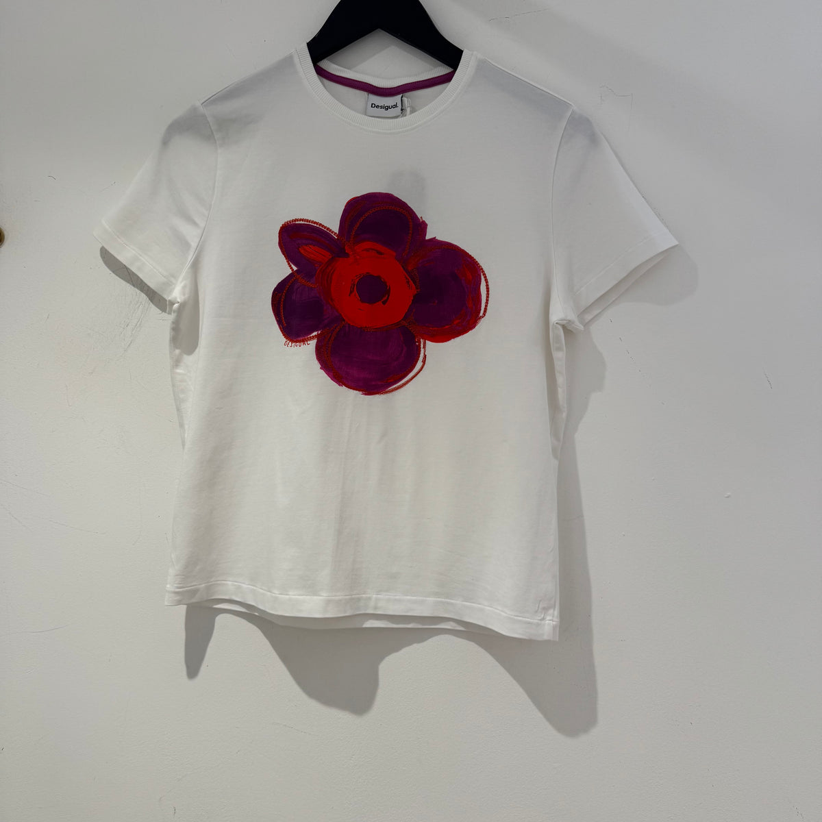 Desigual t-shirt flower White/Red/purple Large
