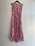 The Kooples Cross back Dress Foil Mixed Print Pinks/Black/Lemon Size 1