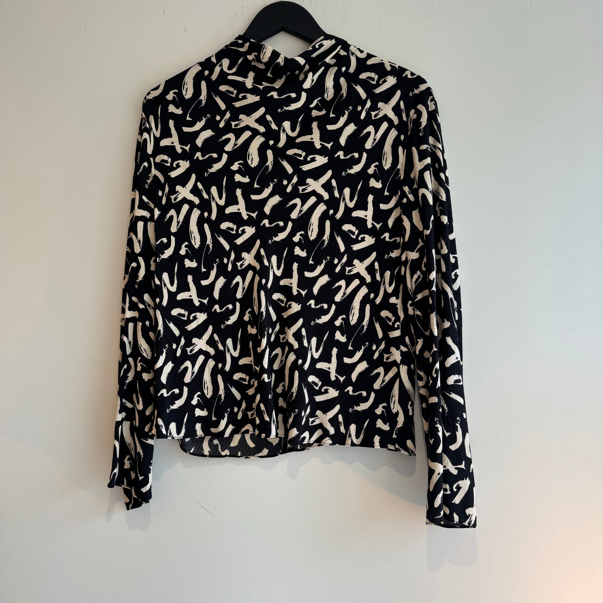 Jigsaw dash print blouse Black/Natural Size 12