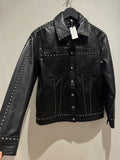Karen Millen stud leather jacket Black Size 6
