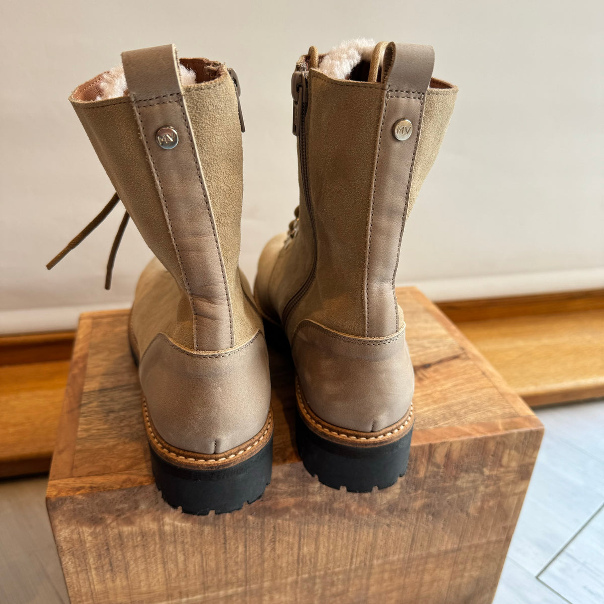 Mint velvet suede boot Stone Size 5