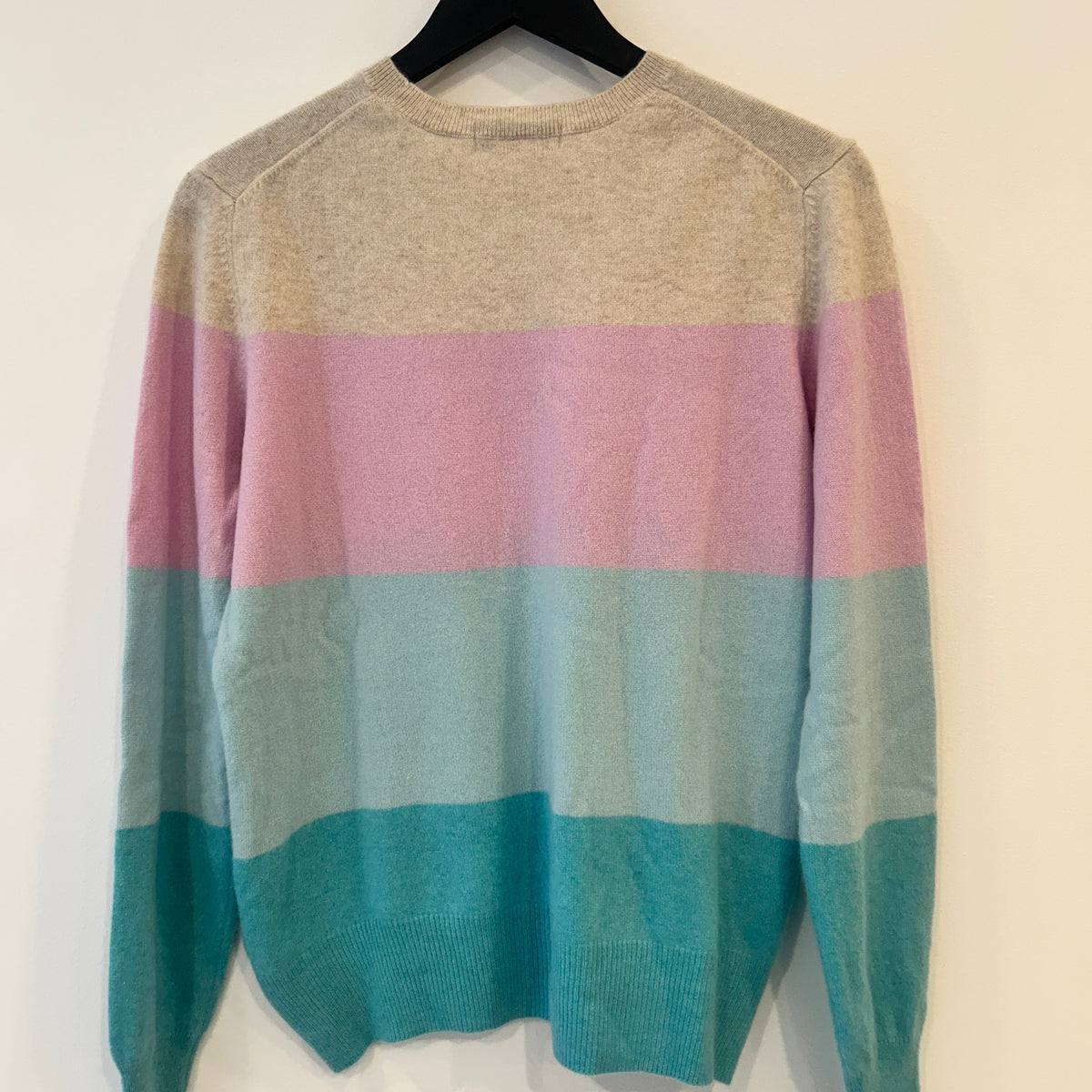 Autograph cashmere stripe jumper Oat/Pink/Blue/Aqua Size 14