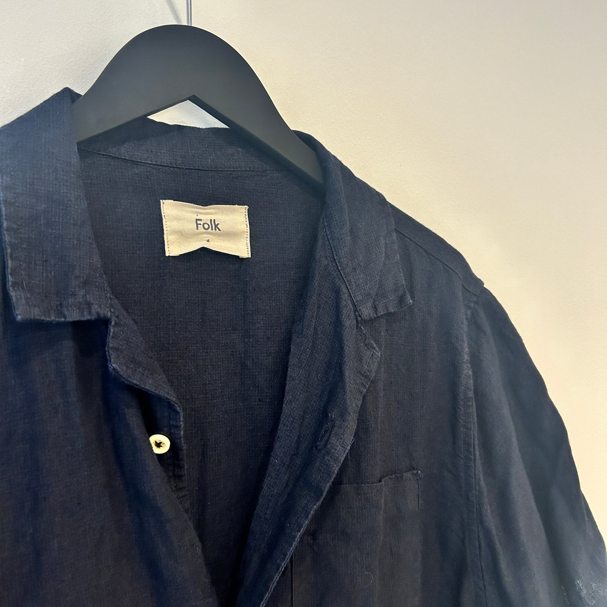 Folk linen shirt Navy 4