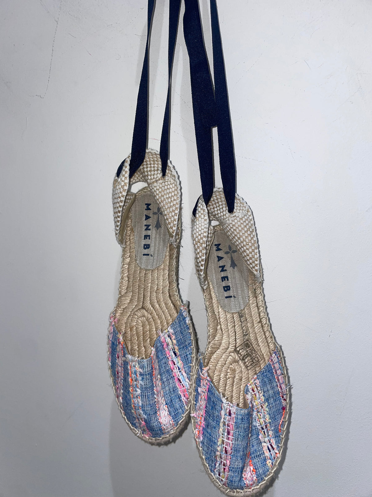 Manebi espadrille denim Blue/neon UK 3