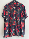 French Connection SS Shirt Eagle/Floral Black/Red/Multi Size Large