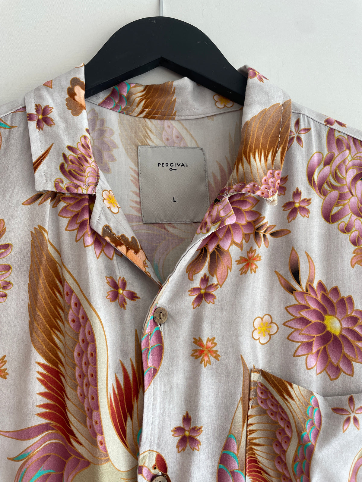 Percival SS Shirt Grey/Rose/Multi Size Large