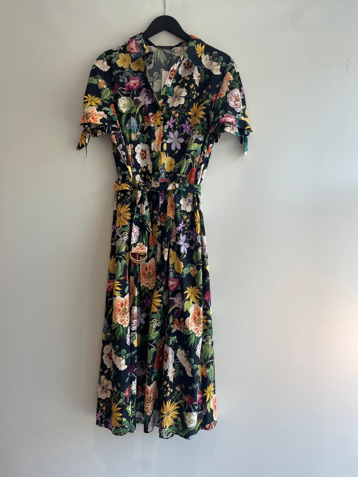 Zara floral print shirtdress Black/Multi Size XL
