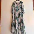 Couture Club Floral Occasion Dress Siver/green/teal/purple Size 16